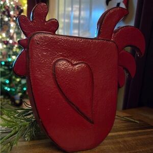 Red Heart-Shaped Holiday Decor